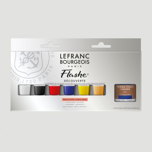 Acrilico Flashe Lefranc&Bourgeois - Confezione 6 Colori + Vernice Opaca