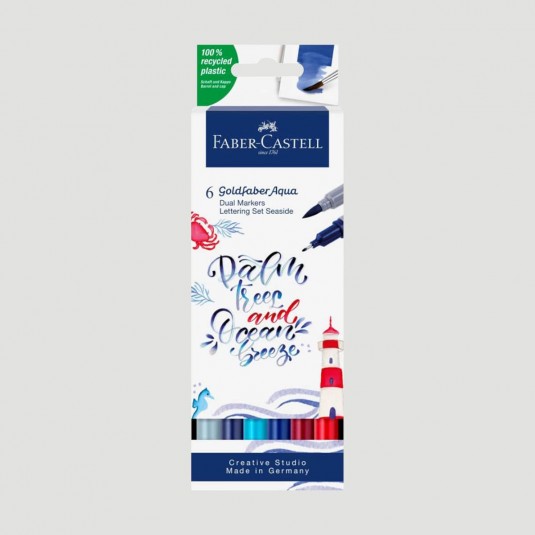 Set Goldfaber Aqua Dual Marker Faber-Castell, 6 colori del mare