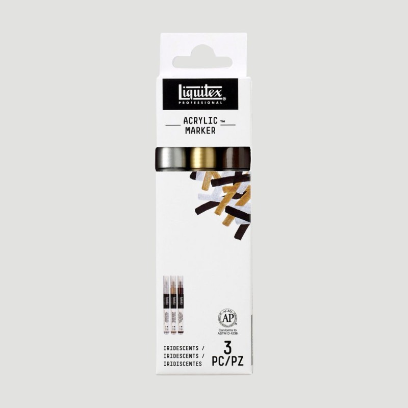 Set Paint Marker Liquitex, 3 Marker Acrilici Colori Iridescenti