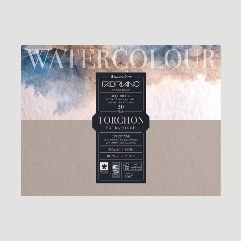 Blocco Torchon Fabriano, 20 Fogli Grana Grossa 300gr