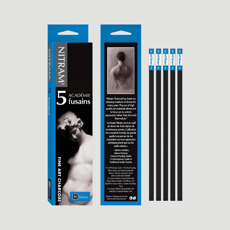 Confezione 5 Carboncini Tradizionali Nitram, Gradazione H